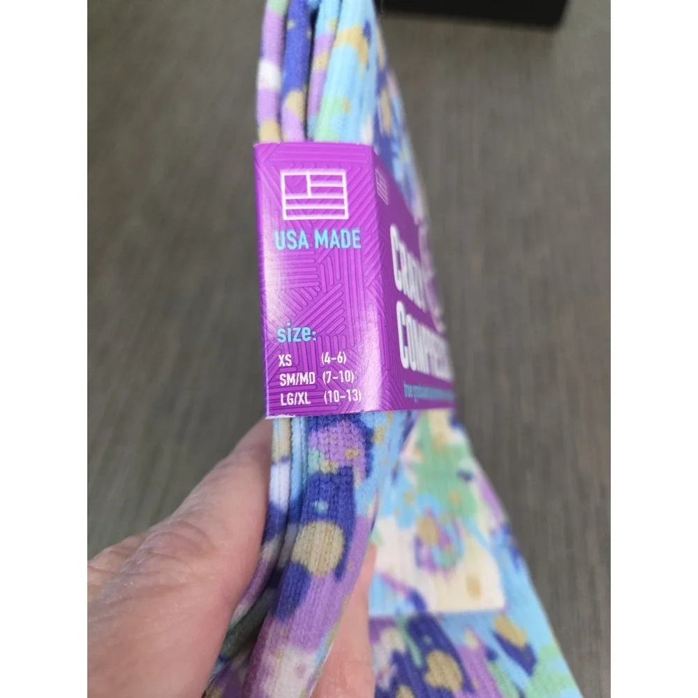 Crazy Compression Unisex Compression Socks L/XL Tie Dye Colorful NWT